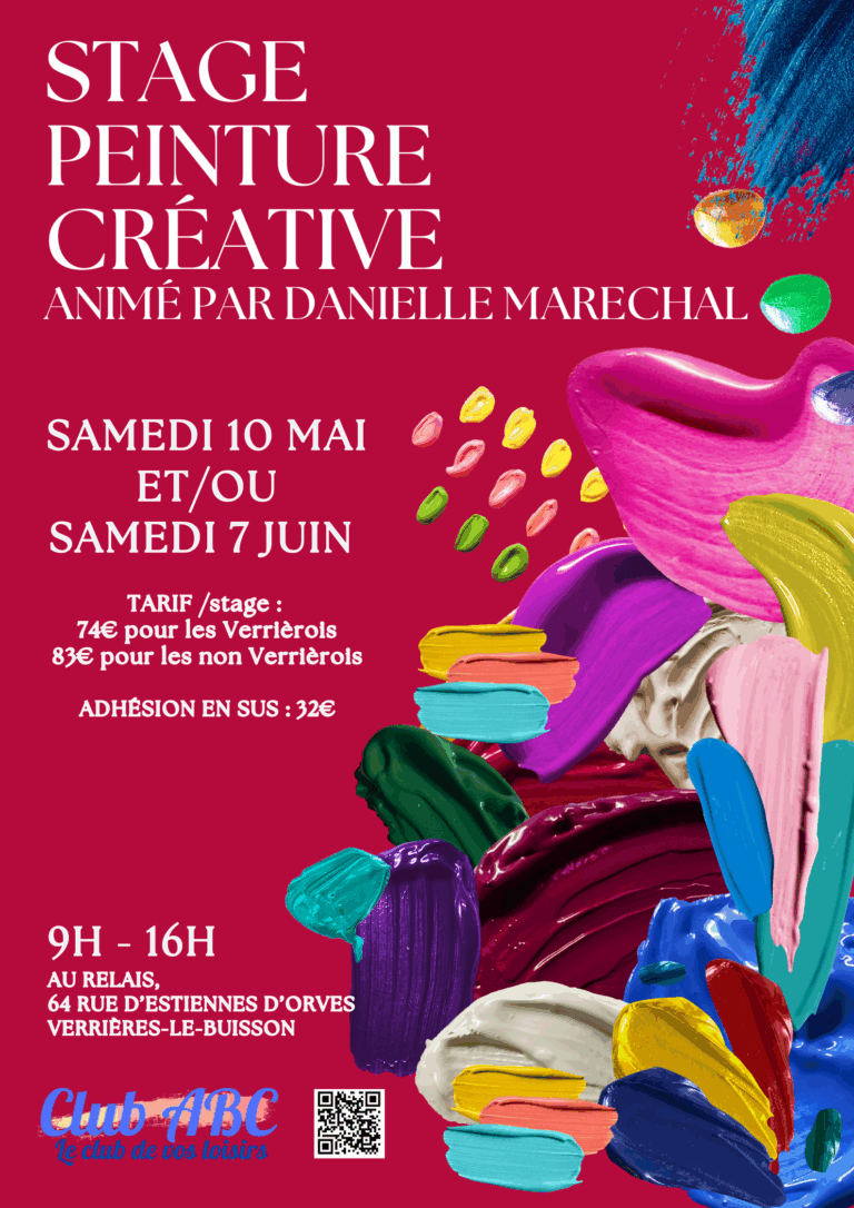 Stage peinture creative mai et juin