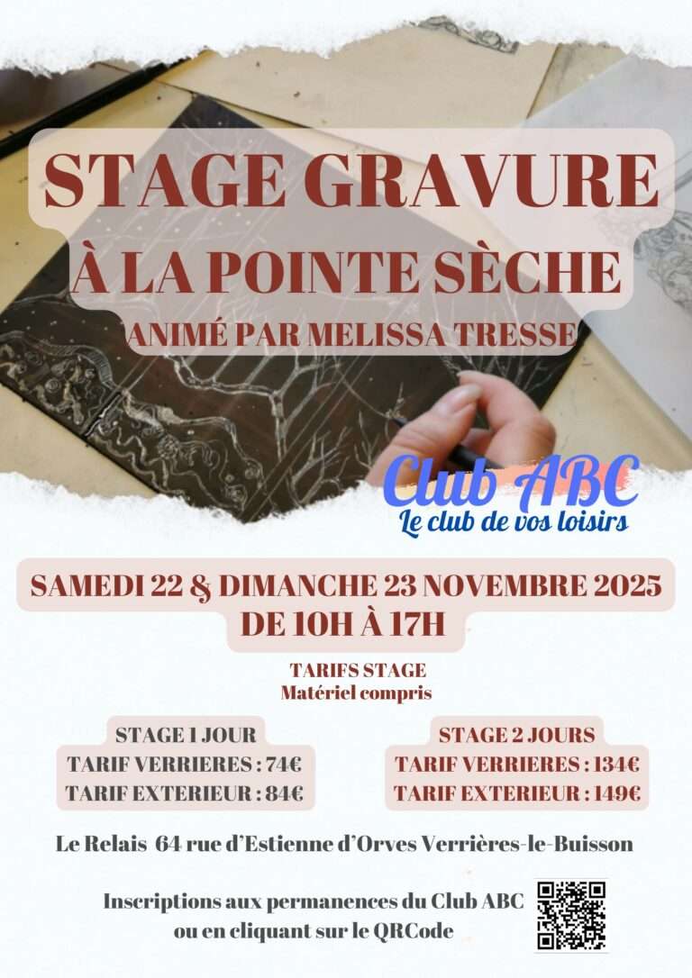 STAGE GRAVURE POINTE SECHE nov 2025
